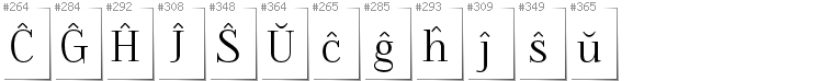 Esperanto - Additional glyphs in font Foglihten