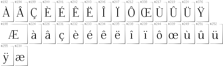 French - Additional glyphs in font Foglihten