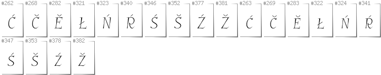 Lower Sorbian - Additional glyphs in font GarineldoSC