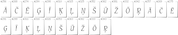 Latvian - Additional glyphs in font GarineldoSC