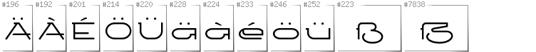German - Additional glyphs in font Ketosag