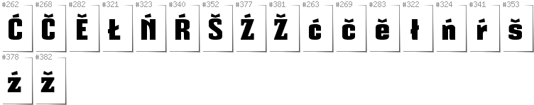Upper Sorbian - Additional glyphs in font Mikodacs