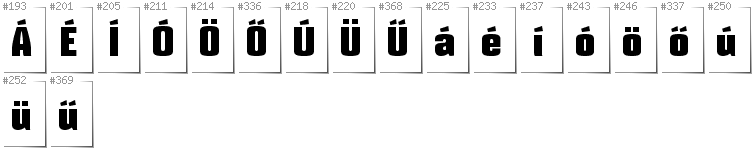 Hungarian - Additional glyphs in font Mikodacs