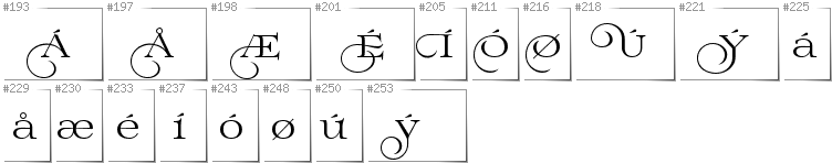 Danish - Additional glyphs in font Prida02Calt