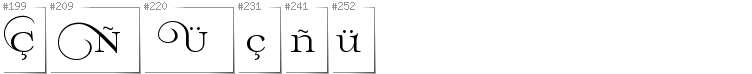 Basque - Additional glyphs in font Prida02Calt