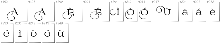 Scottish Gaelic - Additional glyphs in font Prida02Calt