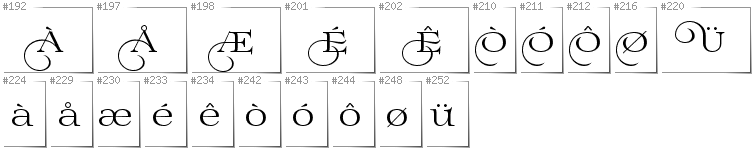 Norwegian - Additional glyphs in font Prida02Calt