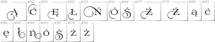 Polish - Additional glyphs in font Prida02Calt
