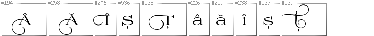 Romanian - Additional glyphs in font Prida02Calt