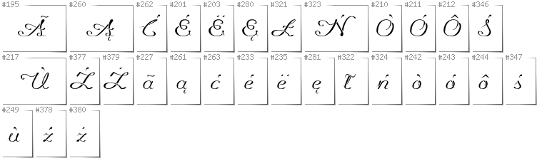 Kashubian - Additional glyphs in font Promocyja