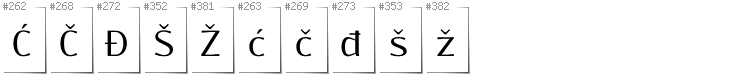 Bosnian - Additional glyphs in font Resagokr