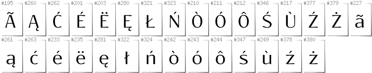 Kashubian - Additional glyphs in font Resagokr