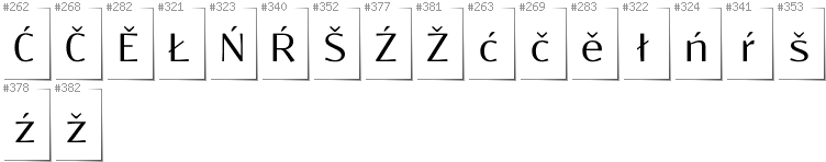 Upper Sorbian - Additional glyphs in font Resagokr