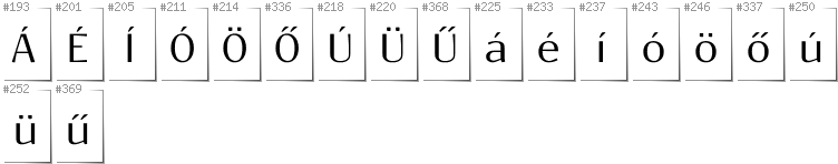 Hungarian - Additional glyphs in font Resagokr