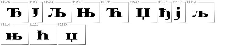 Serbian Cyrillic - Additional glyphs in font Yokawerad