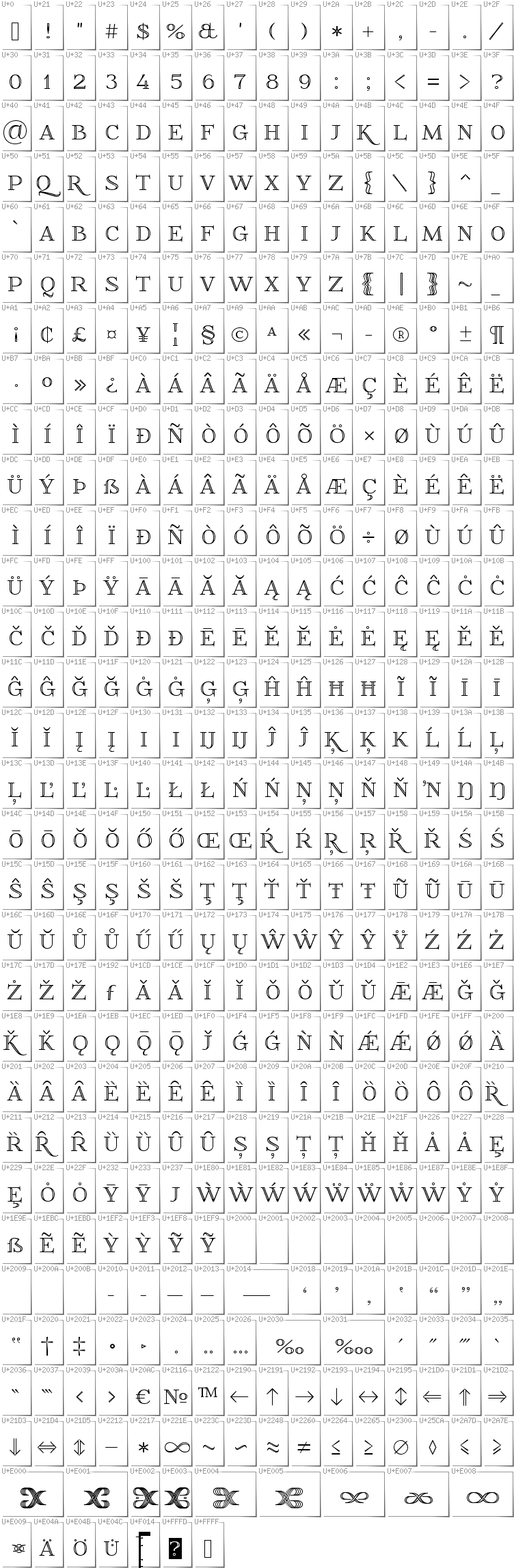 All glyphs in font FoglihtenNo01