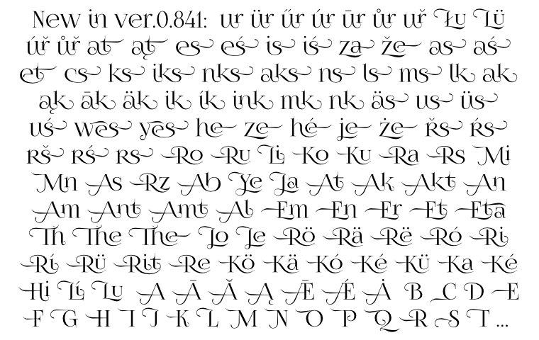 Font FoglihtenNo07 ver 0.841 new ligatures