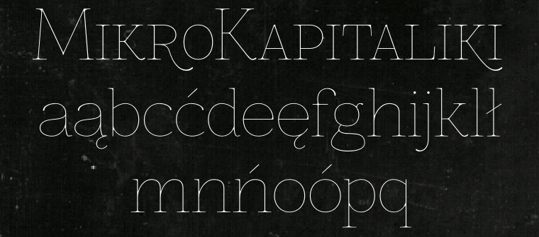 Thin font Znikomit SmallCaps made by gluk