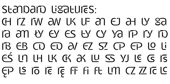 OpenType Features in font Gatometrix