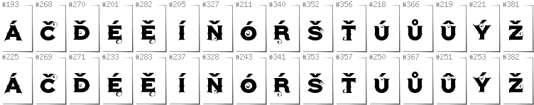 Tschechisch - Zusätzliche Zeichen in der Schrift Agreloy