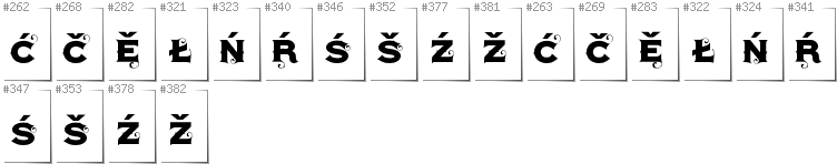 Lower Sorbian - Additional glyphs in font Agreloy