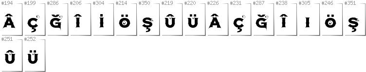 Turkish - Additional glyphs in font Agreloy