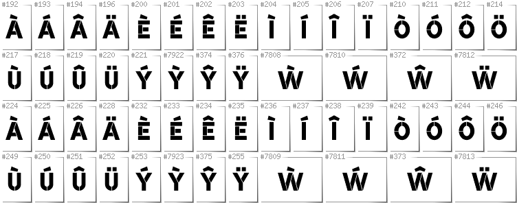 Welsh - Additional glyphs in font BroshK