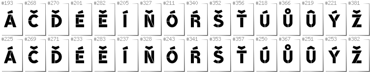 Czeski - Dodatkowe glify w foncie BroshK