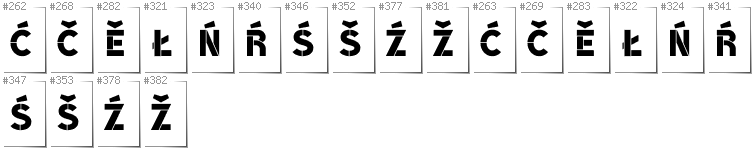 Lower Sorbian - Additional glyphs in font BroshK