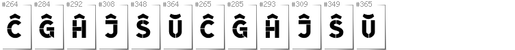 Esperanto - Additional glyphs in font BroshK