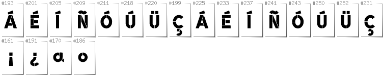 Spanish - Additional glyphs in font BroshK
