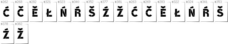 Upper Sorbian - Additional glyphs in font BroshK