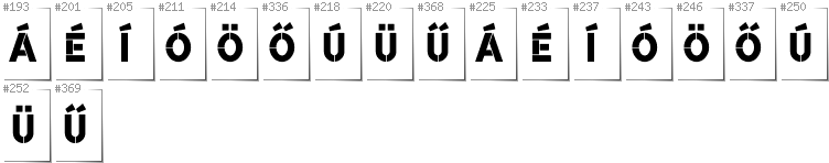 Hungarian - Additional glyphs in font BroshK