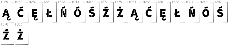 Polish - Additional glyphs in font BroshK