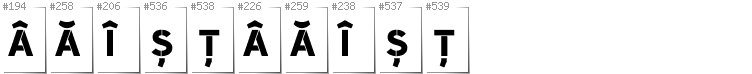 Romanian - Additional glyphs in font BroshK