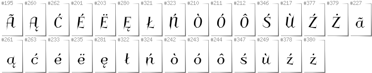 Kaschubisch - Zusätzliche Zeichen in der Schrift Charakterny