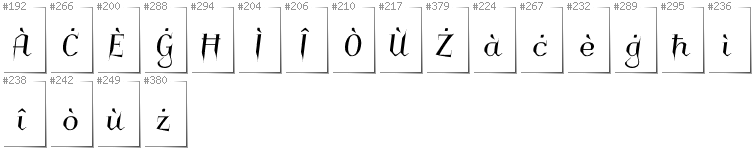 Maltesisch - Zusätzliche Zeichen in der Schrift Charakterny