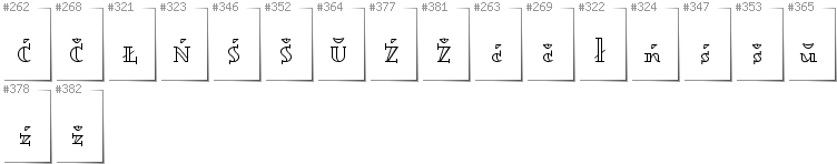 Belarusan Lacinka - Additional glyphs in font Dagerotypos