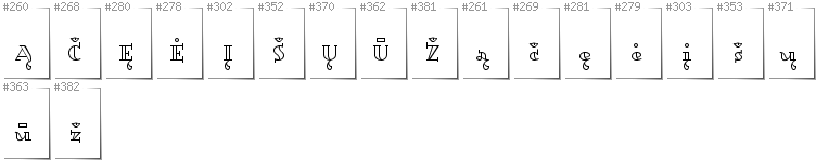 Lithuanian - Additional glyphs in font Dagerotypos