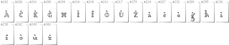 Maltese - Additional glyphs in font Dagerotypos