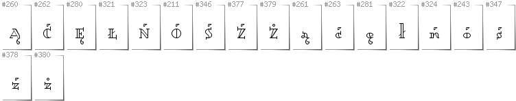 Polish - Additional glyphs in font Dagerotypos
