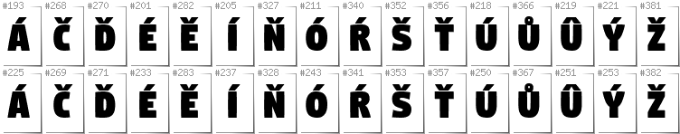 Tschechisch - Zusätzliche Zeichen in der Schrift Digitalt