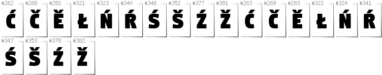 Lower Sorbian - Additional glyphs in font Digitalt