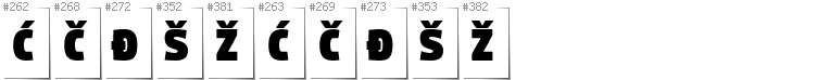 Chorwacki - Dodatkowe glify w foncie Digitalt