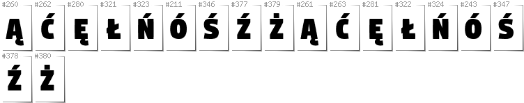 Polish - Additional glyphs in font Digitalt