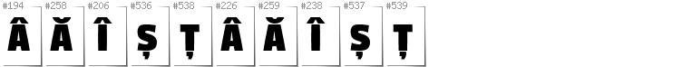 Romanian - Additional glyphs in font Digitalt