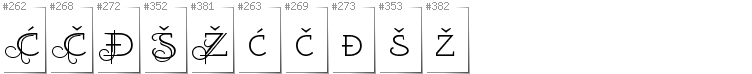 Bosnian - Additional glyphs in font EtharnigSc