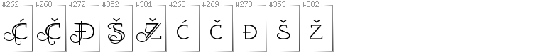 Bosnisch - Zusätzliche Zeichen in der Schrift EtharnigSc