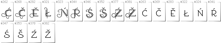 Lower Sorbian - Additional glyphs in font EtharnigSc