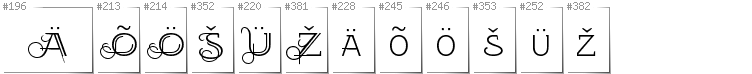 Estonian - Additional glyphs in font EtharnigSc